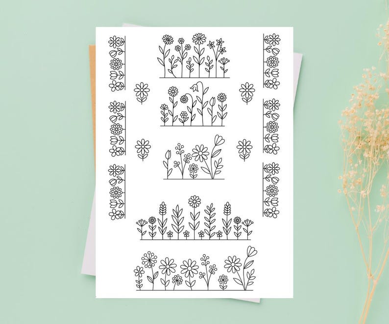 Wildflower Stick and Stitch Embroidery Patterns: Floral PDF (water ...