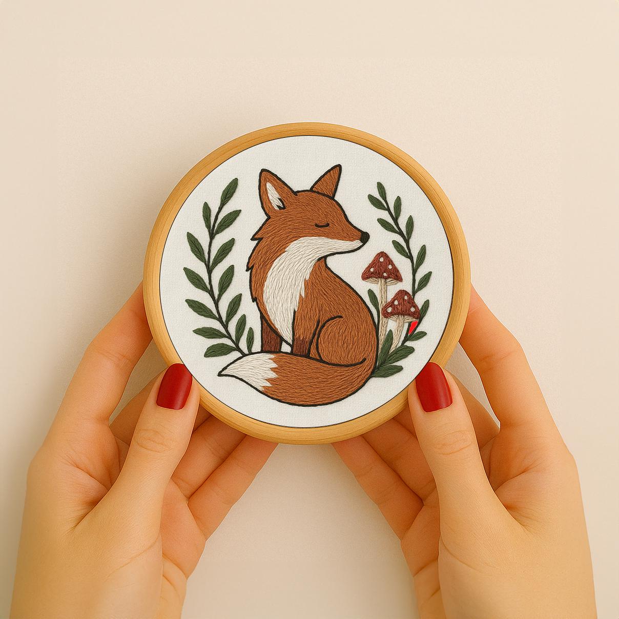 Fox Embroidery Pattern, Woodland Animal Design (PDF Pattern) - Etsy