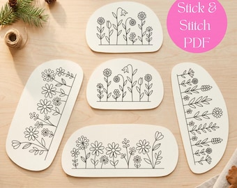 Floral Border Embroidery Patterns: Stick and Stitch Designs (PDF Download)