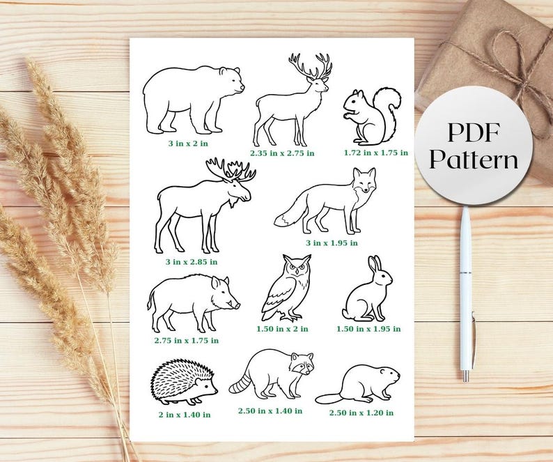 Woodland Animal Embroidery Pattern | Instant Download PDF | Gift for ...