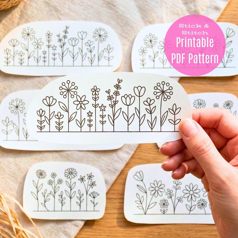 Wildflower Embroidery PDF | Printable Stick & Stitch Floral Patterns ...