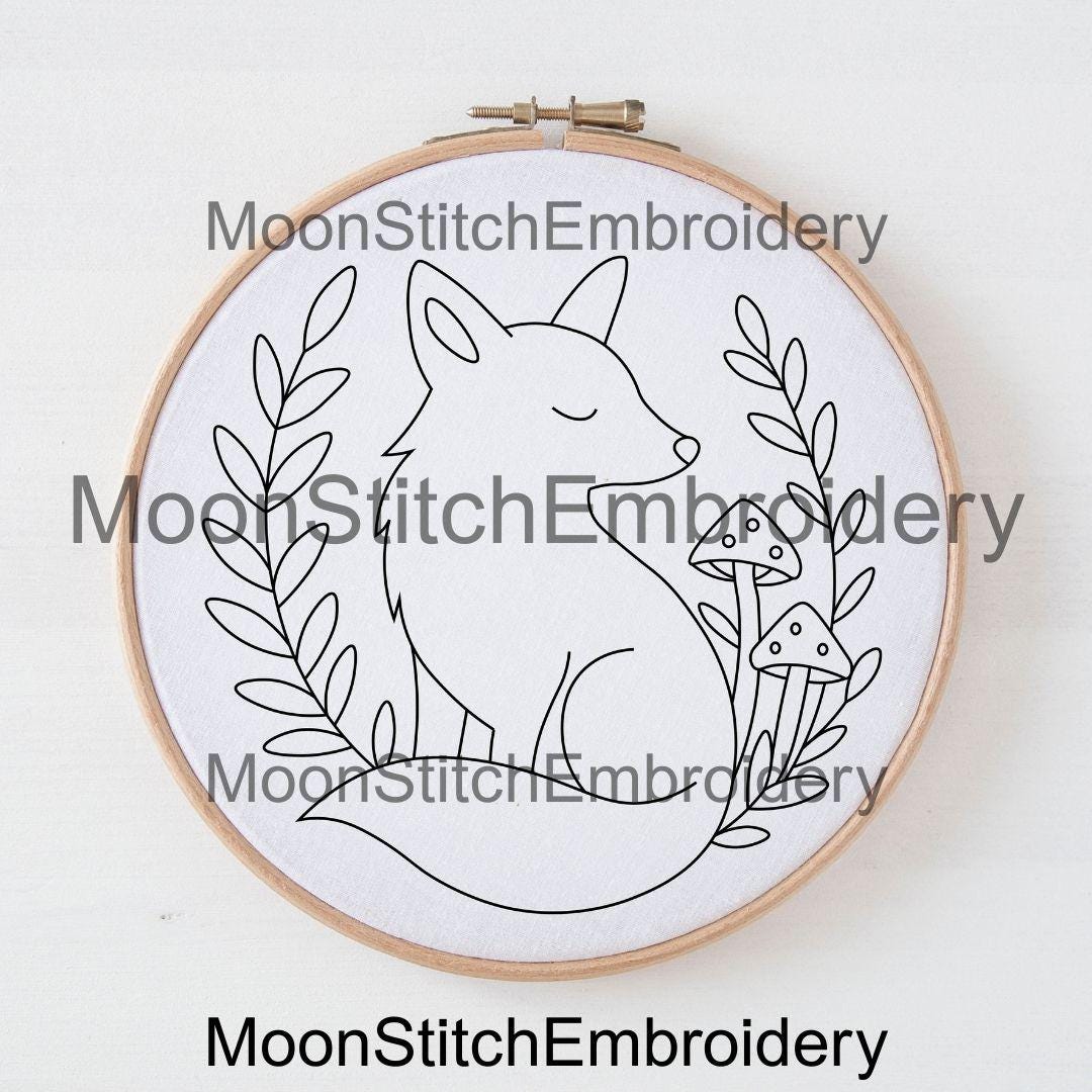 Fox Embroidery Pattern, Woodland Animal Design (PDF Pattern) - Etsy