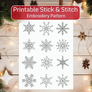 Snowflakes Embroidery Pattern, Snowflakes Hand Embroidery PDF, Set of 12 Ornaments, Winter Embroidery Pattern, Christmas Embroidery Pattern