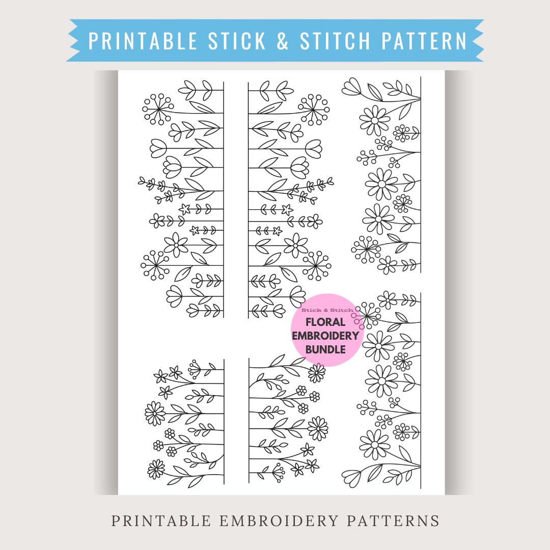Wildflower Embroidery PDF | Printable Stick & Stitch Floral Patterns ...