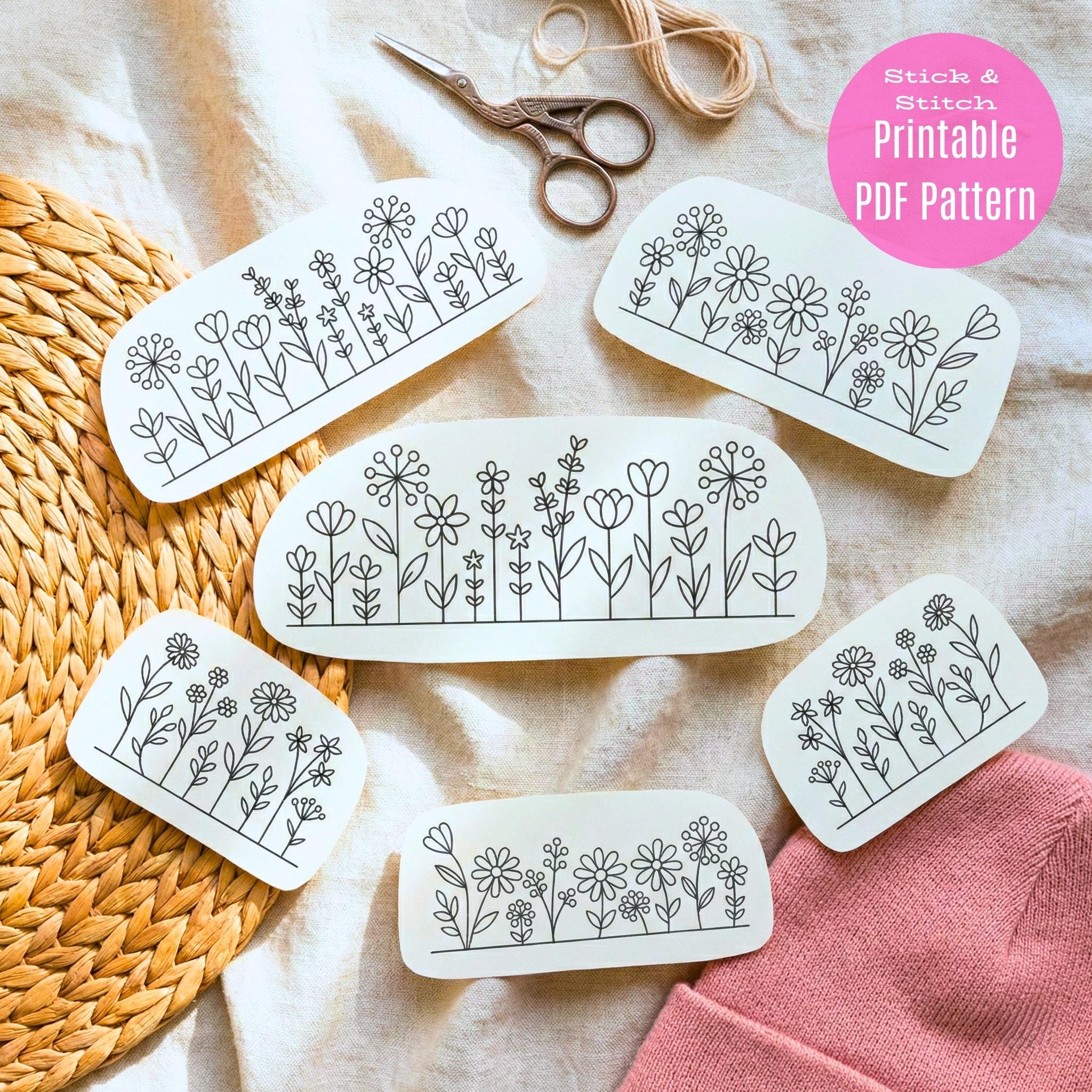 Wildflower Embroidery PDF | Printable Stick & Stitch Floral Patterns ...