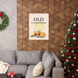Ouderwetse cocktailposter, bardecor, keukenmuurkunst, borden thuisbar, poster drankrecept, dopamine-decor, housewarmingcadeau