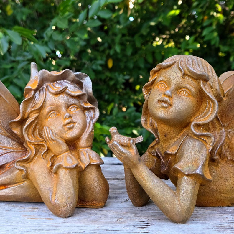 cast-iron-fairy-statues-set-rustic-vintage-angel-garden-yard-art-set