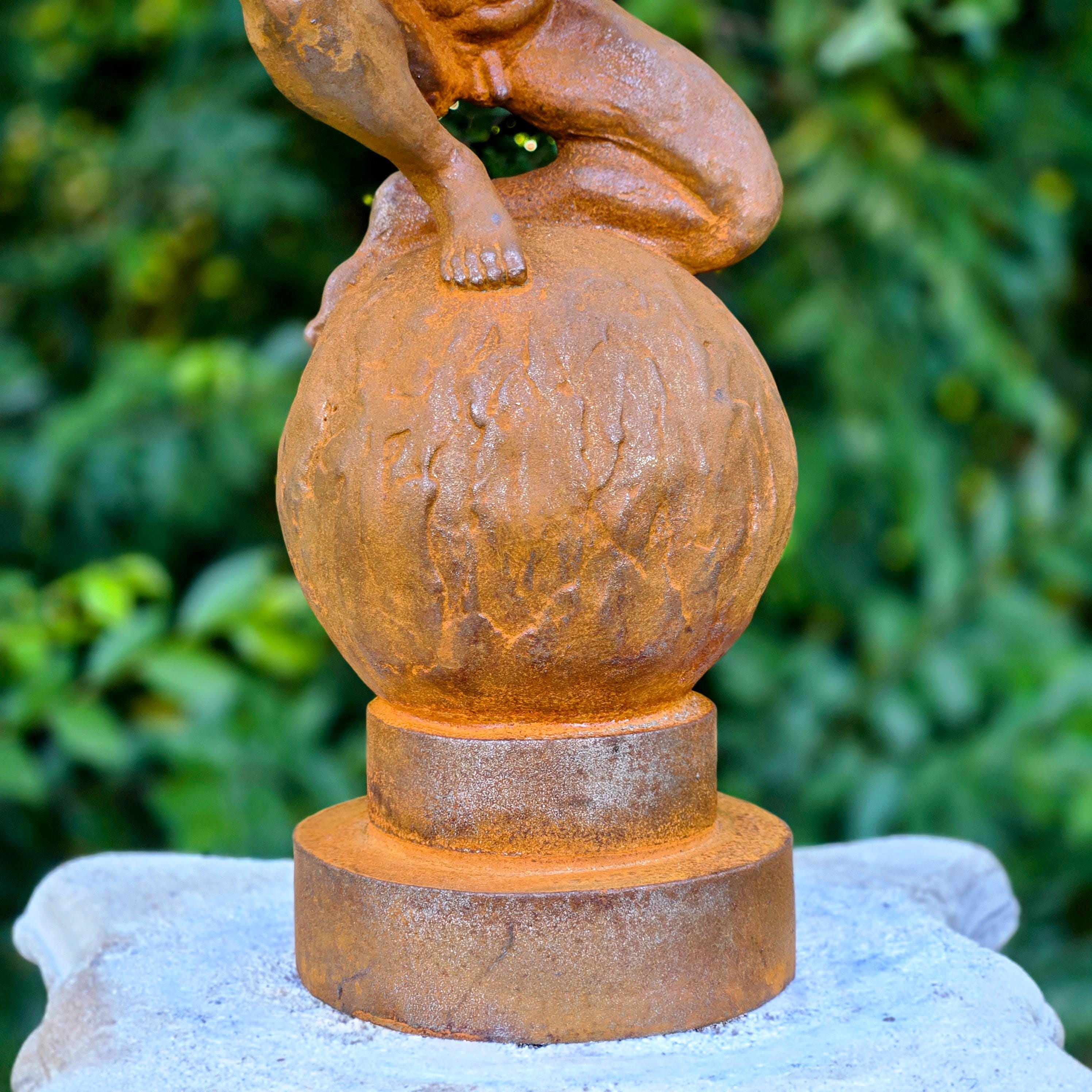 Abstract Human Figure Sculpture, Rustic Metal Balancing Statue, Modern ...
