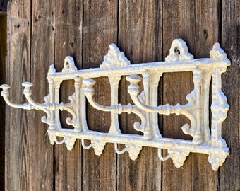 4 colors Cast Iron Folding Coat Hook Rack: Rustic Vintage Entryway Organizer