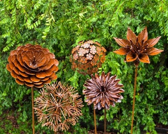 Set of 12 Petunia, Assorted Colors Metal Flower 18