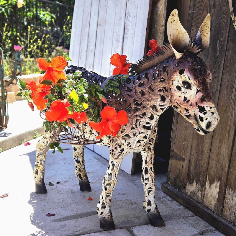 Metal Donkey Yard Art