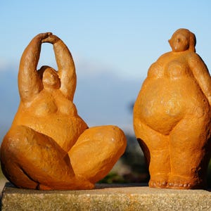 Cast Iron Curvy Woman Sculpture: Body Positive Home & Garden Art