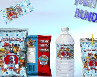 Personalised chip bags, birthday favours, party favours, patrol theme