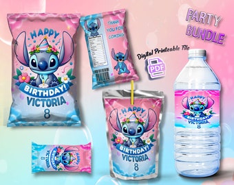 Stitch Party Bundle (with name and age) PDF Digital File is Not Instant Download