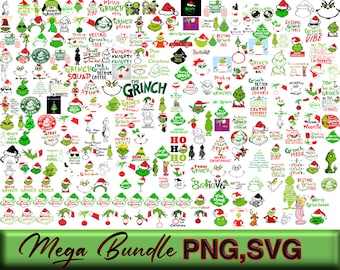 200 以上のクリスマス svg バンドル、メリー グリンチマス svg、png クリスマス クリカット、svg カット ファイル、デジタル ファイル、即時ダウンロード、png、svg