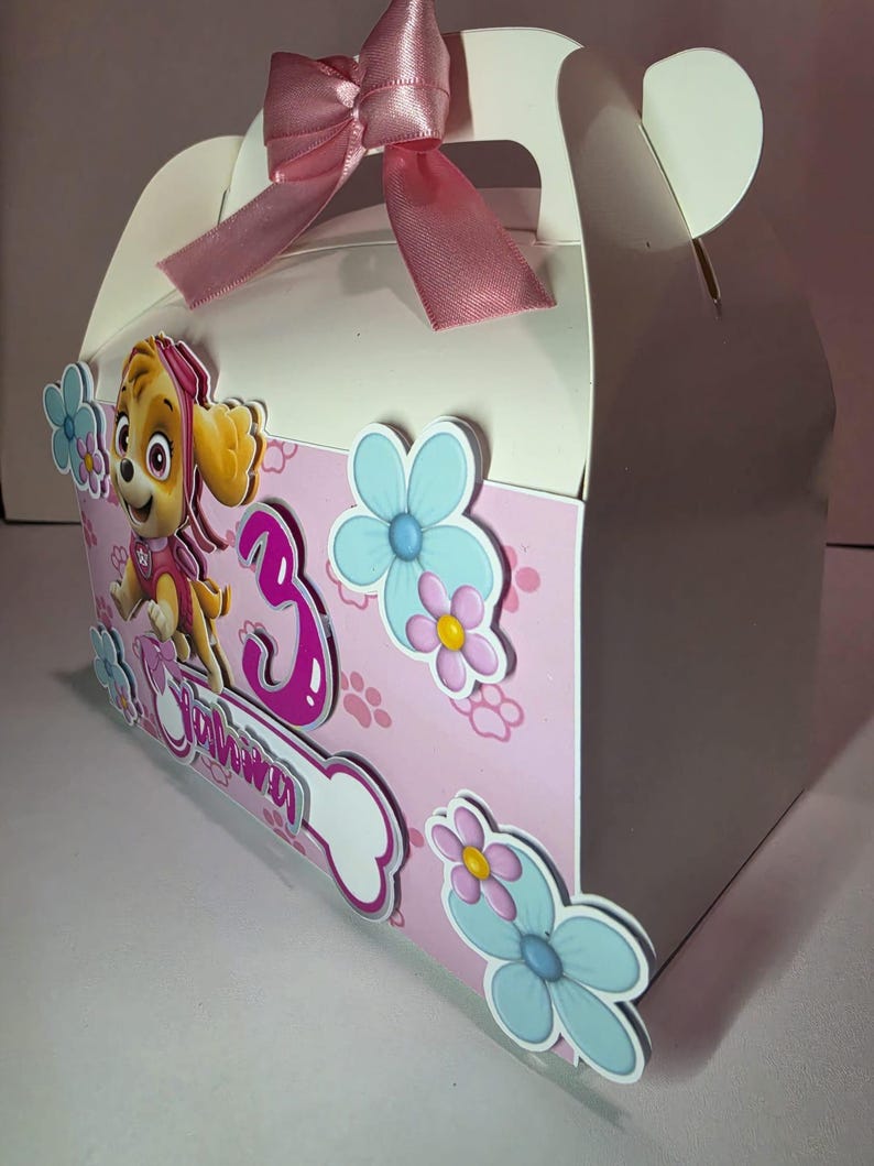 Blue Dog Birthday Gable Box: Pink Personalized Name and Age Party ...