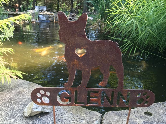 French Bulldog Pet Memorial Garden Welcome Plaque Stake Yard Etsy
