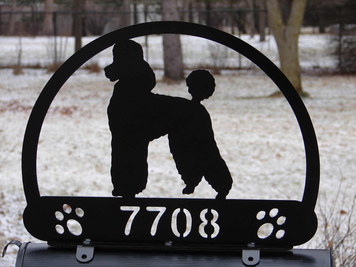 Poodle Dog MAILBOX TOPPER Address Sign Personalized Plaque Pet Etsy