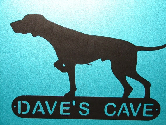 HUNTING DOG METAL WALL PLAQUE DECOR HOUSE PERSONALIZED