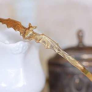 Free shipping Hairband Gold Brass Bat Cameo Headband Gothic Vintage Old Hollywood Retro Bridal image 1