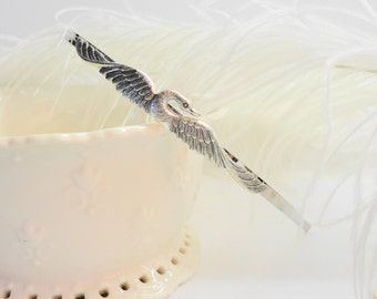 Silberner Schwan Stirnband: Vintage Braut Haarschmuck