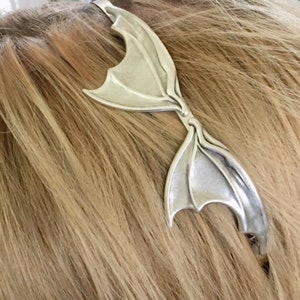 Free Shipping  Silver Bat Wing Headband Filigree Ornate Wedding  Vintage Old Hollywood Retro Bridal Girly Gift