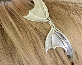 Free Shipping  Silver Bat Wing Headband Filigree Ornate Wedding  Vintage Old Hollywood Retro Bridal Girly Gift