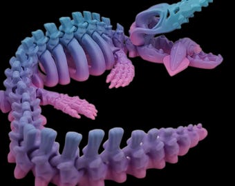 MOSASAURUS Skeleton Figure ~ 3D Printed Articulated ~ Flexi Dinosaur Toy ~ Desk Fidget ~ Gift ~ Flexi Factory ~ Childrens Toy Room Decor