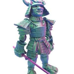 SAMURAI ~ Flexible Articulating ~ Desk Fidget Toy ~ Decoration ~ Flexi Factory ~ 3D Printed ~ Gift afbeelding 9