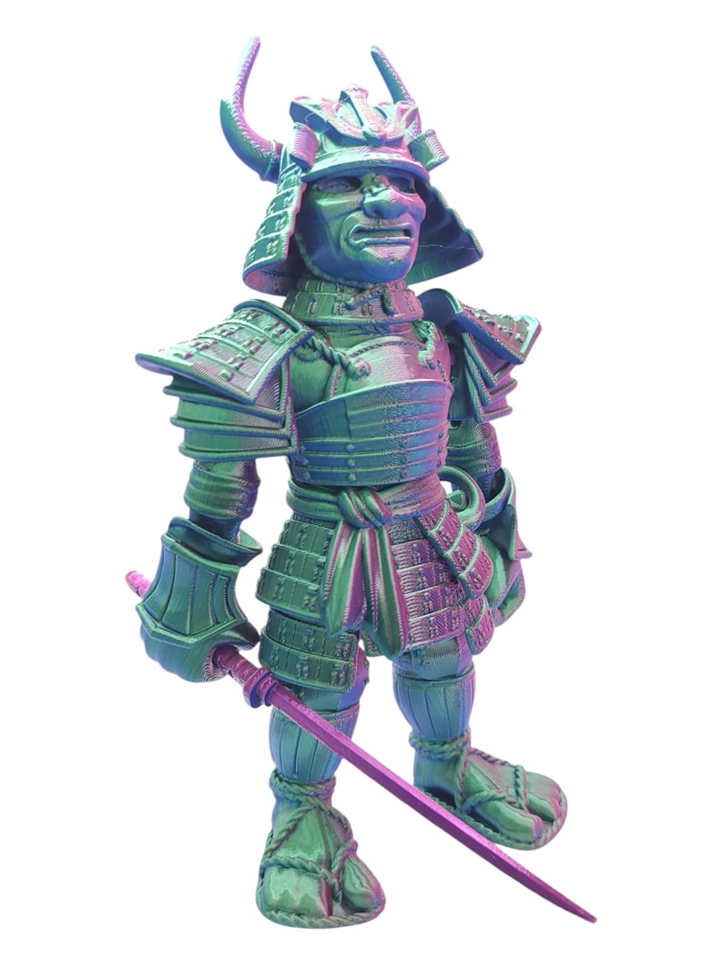 SAMURAI ~ Flexible Articulating ~ Desk Fidget Toy ~ Decoration ~ Flexi Factory ~ 3D Printed ~ Gift afbeelding 9