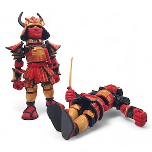 SAMURAI ~ Flexible Articulating ~ Desk Fidget Toy ~ Decoration ~ Flexi Factory ~ 3D Printed ~ Gift afbeelding 5