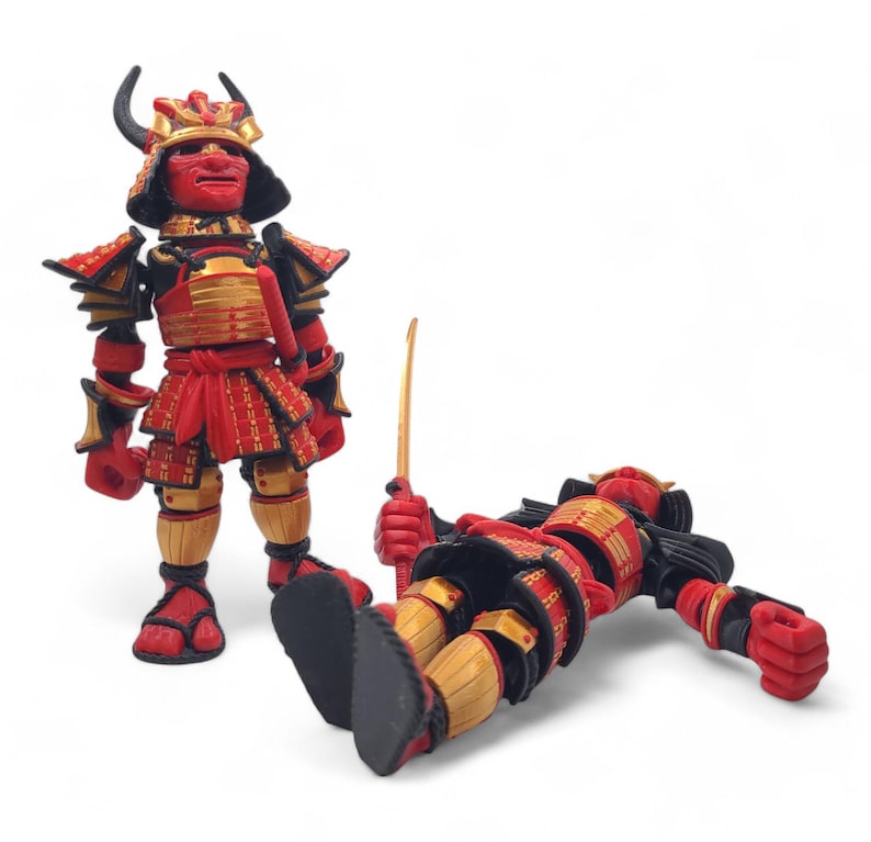 SAMURAI ~ Flexible Articulating ~ Desk Fidget Toy ~ Decoration ~ Flexi Factory ~ 3D Printed ~ Gift afbeelding 5