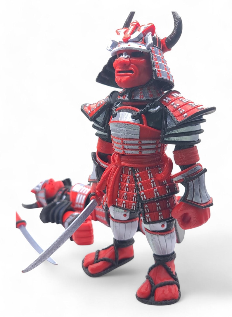 SAMURAI ~ Flexible Articulating ~ Desk Fidget Toy ~ Decoration ~ Flexi Factory ~ 3D Printed ~ Gift afbeelding 3