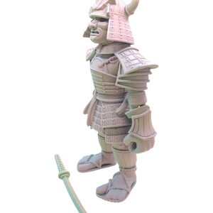 SAMURAI ~ Flexible Articulating ~ Desk Fidget Toy ~ Decoration ~ Flexi Factory ~ 3D Printed ~ Gift afbeelding 14