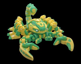 CYBER SCORPION XXL ~ Flexible Articulating ~ Desk Fidget Toy ~ Decoration ~ Flexi Factory ~ 3D Printed ~ Gift - [Multi Filament]