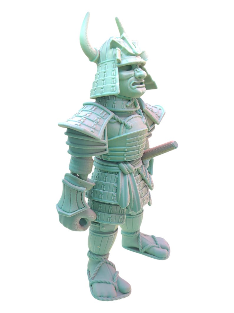 SAMURAI ~ Flexible Articulating ~ Desk Fidget Toy ~ Decoration ~ Flexi Factory ~ 3D Printed ~ Gift afbeelding 12