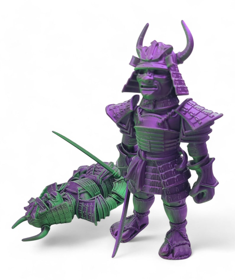 SAMURAI ~ Flexible Articulating ~ Desk Fidget Toy ~ Decoration ~ Flexi Factory ~ 3D Printed ~ Gift afbeelding 18