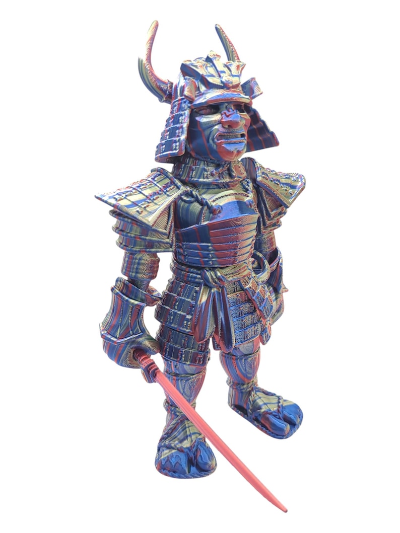 SAMURAI ~ Flexible Articulating ~ Desk Fidget Toy ~ Decoration ~ Flexi Factory ~ 3D Printed ~ Gift afbeelding 7
