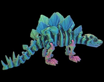 STEGOSAURUS Flexi Skeleton ~ 3D Printed Articulated Dinosaur Skeleton Toy ~ Flexible Fidget Desk Accessory ~ Gift for Dino Lovers