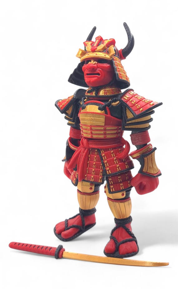 SAMURAI ~ Flexible Articulating ~ Desk Fidget Toy ~ Decoration ~ Flexi Factory ~ 3D Printed ~ Gift