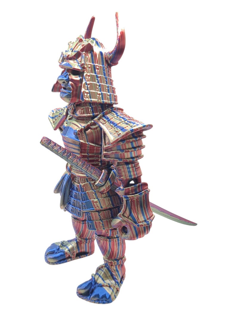 SAMURAI ~ Flexible Articulating ~ Desk Fidget Toy ~ Decoration ~ Flexi Factory ~ 3D Printed ~ Gift afbeelding 8
