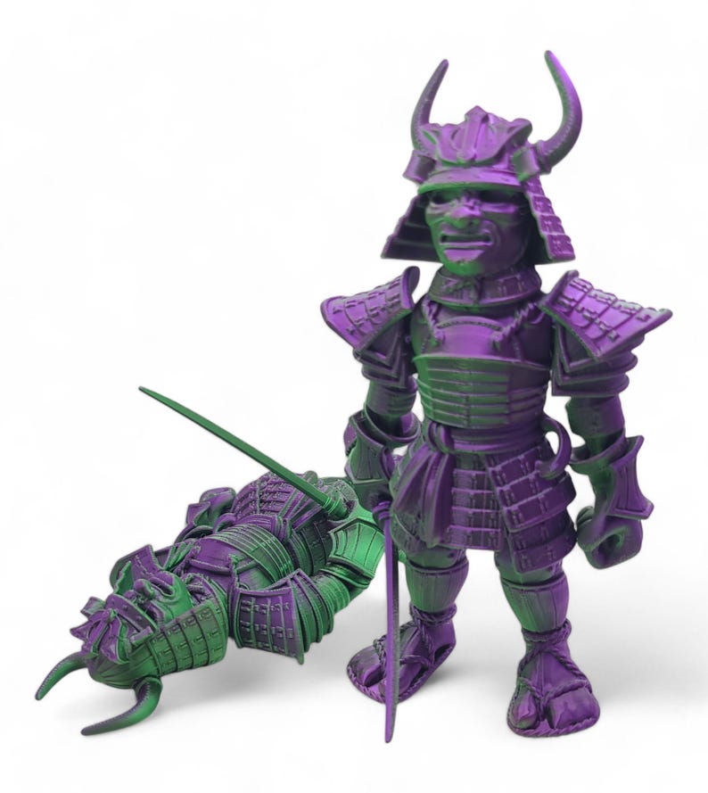 SAMURAI ~ Flexible Articulating ~ Desk Fidget Toy ~ Decoration ~ Flexi Factory ~ 3D Printed ~ Gift afbeelding 16