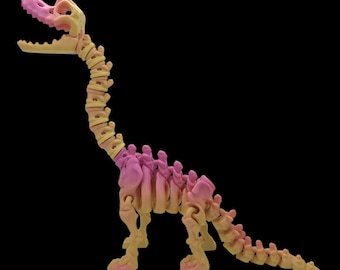 BRACHIOSAURUS Skeleton Figure ~ 3D Printed Articulated ~ Flexi Dinosaur Toy ~ Desk Fidget ~ Gift ~ Flexi Factory ~ Childrens Toy Room Decor