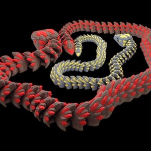 CRYSTAL SNAKE Figure ~ 3D Printed Articulated ~ Flexi Toy ~ Desk Fidget ~ Gift ~ Cinderwing ~ Childrens Toy Room Decor