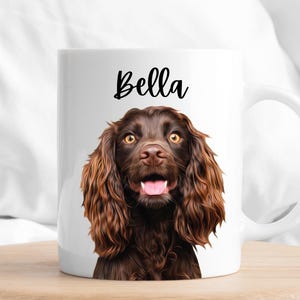Pet Portrait Drawing Mug, Personalised Pet Name Coffe Cup, Custom Cat Name Gift, Personalised Dog Name Gift, Custom Personalised Image