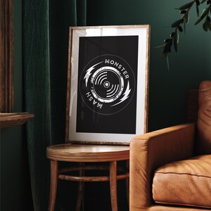 Monster mash - record poster: song inspired prints, fall wall art, spooky vibes print, halloween poster, home decor gift, unique home prints