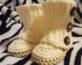 Crochet Wrap Baby Girl Boots Booties Tall