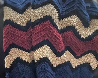 Modèle au crochet afghan Baby Colson | Couverture unique à chevrons (fichier numérique)