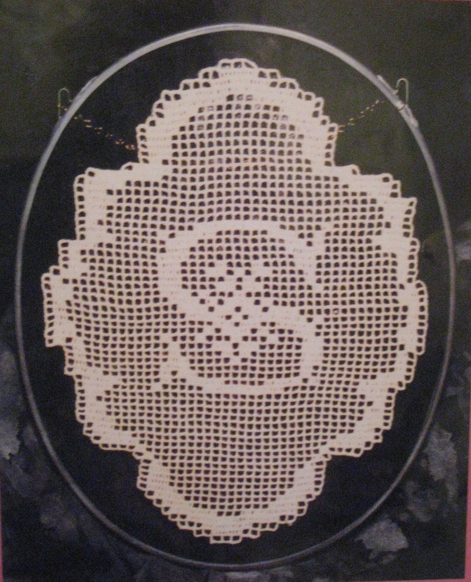 Crochet Monogram Initial Letter Doily CUSTOM HANDMADE in Filet Crochet
