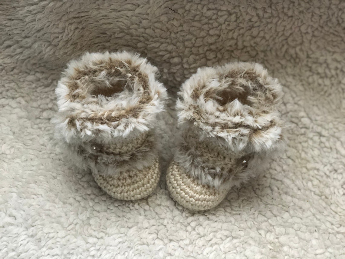 Baby Girl Boots Wrap Baby Ankle Boots W/faux Fur Trim Diva Etsy